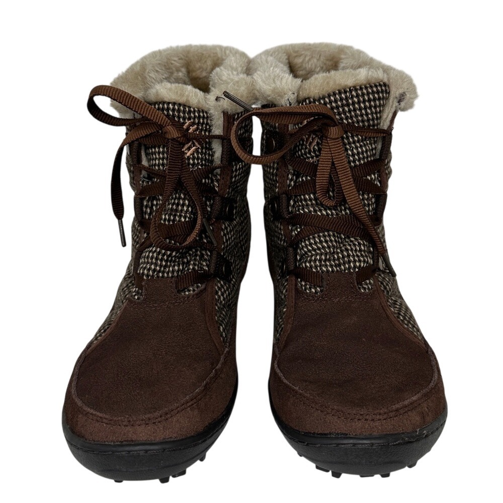 Columbia Waterproof Thermal‎ Reflective Suede Faux Fur Boots Size 10.5 Brown